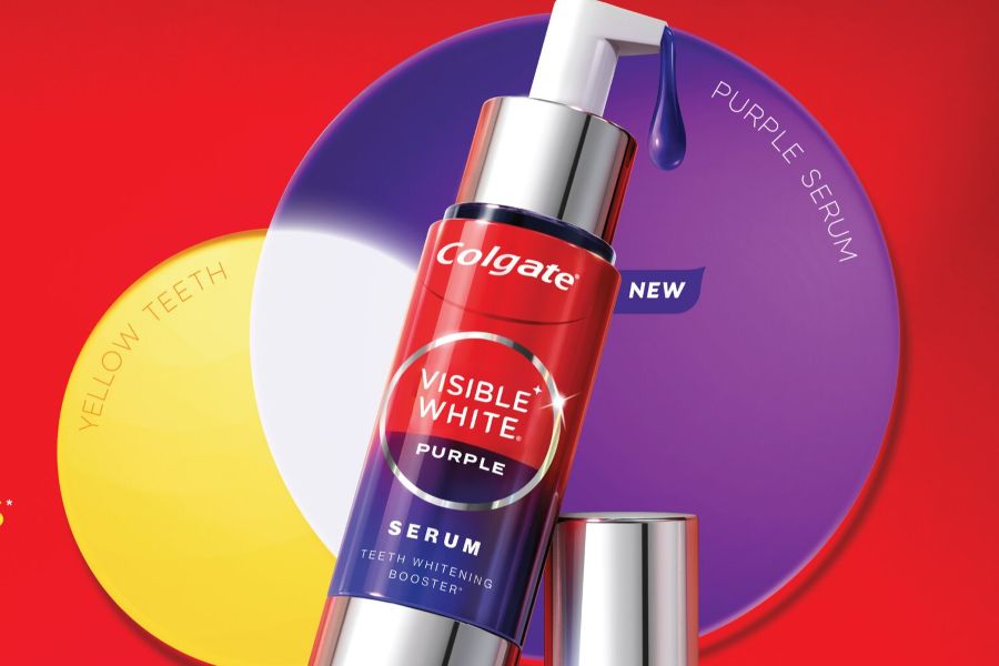 Colgate Serum dripping out of the bottle.